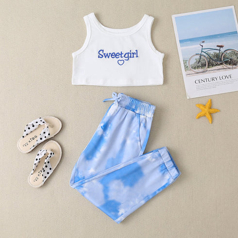 Summer girls' trousers sleeveless suit