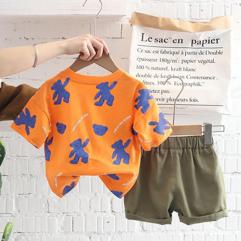 Summer children's clothing jacket shorts two-piece set