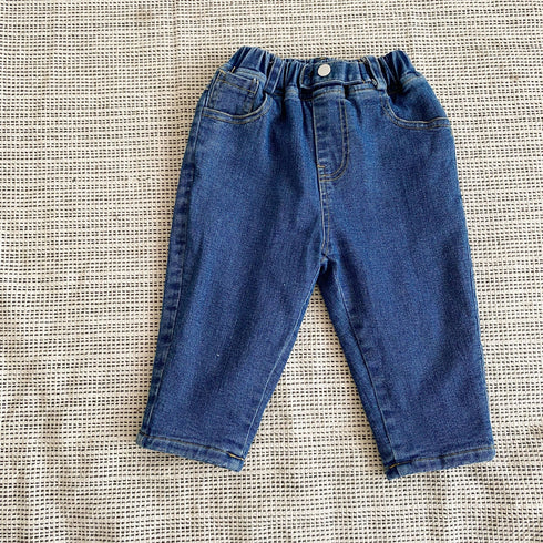 Children's winter plus velvet padded denim pants baby stretch denim leggings