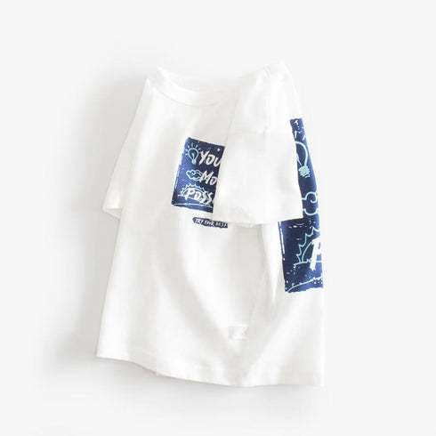 Summer boy letter printed short sleeve