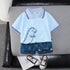 Blue Little Dinosaur Boys' Summer Suit