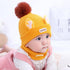 Boy and girl babies thick wool knitted hats in autumn and winter