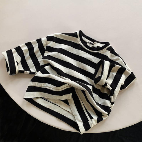 Children's Striped Tee Casual Joker Long Sleeve Top