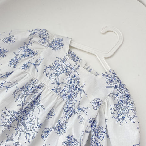 Square collar green flower printed long sleeve ha triangle jumpsuit climbing suit