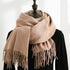Solid color cashmere scarf fashion tassel scarf