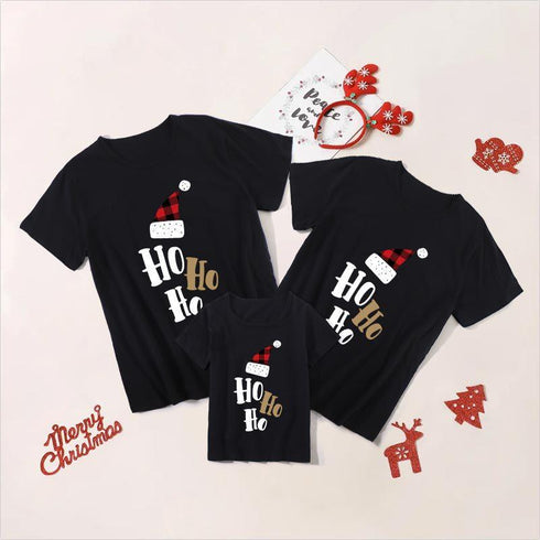 Parent-child short sleeve T-shirt Christmas women's clothing father-son family clothing
