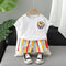 Summer Boys Rainbow Smiley Printed T-Shirt Casual Pants Two-Piece Set