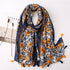 Small Fresh Cotton and Hemp Scarf Bohemian Printed Scarf