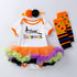 Halloween Baby Dress Printed Net Sand Dress, Exotic Cute Short Sleeved Dress And Socks Set