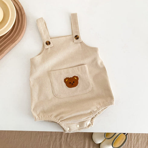 Corduroy Bear Pocket Strap Hark Clothes Fart