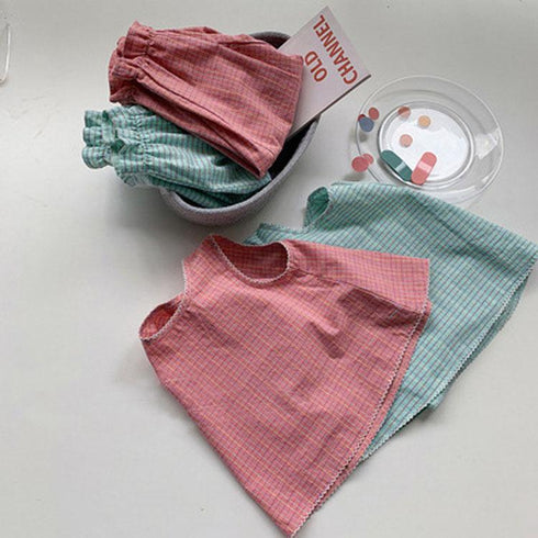 Girls Summer Plaid Suit