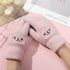 Mink velvet smiling face plus velvet warm outdoor winter plush gloves