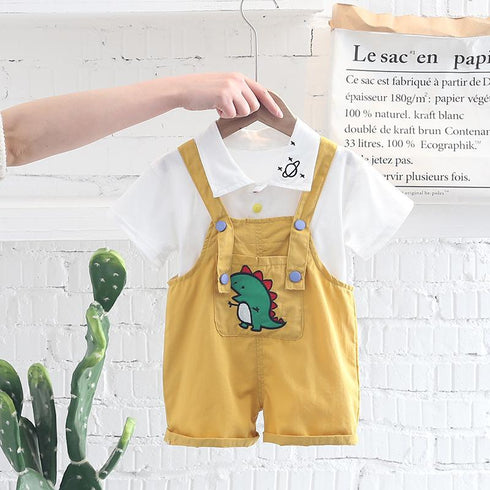 Cartoon Suspender Suit Summer Baby Short Sleeved Clothes