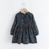 Girl's Spring And Autumn Floral Lace-Up Dress