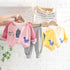Small Dinosaur Round Neck Baseball Suit Three Piece Set Baby Sports Pants Set