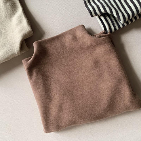 Children's Australian Velvet Backing Shirt Half High Neck De Velvet Warm Top