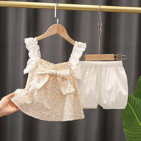 Girls Summer Sleeveless Set Two-Piece Set