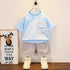 Children's Solid Chest Pocket Summer Set