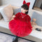 Festival series Christmas and Spring Festival sequin stitching dress unkempt skirt children's cake dress
