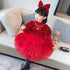 Festival series Christmas and Spring Festival sequin stitching dress unkempt skirt children's cake dress
