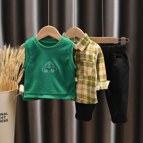 Boys Spring and Autumn Three-Piece Set