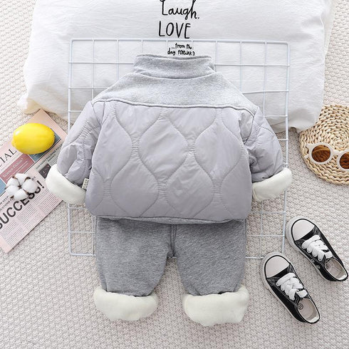 Winter Children Thickened Long Sleeve Pants Set Two-Piece Set