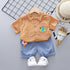 Lapel Little Dinosaur Shirt Short Sleeve Suit