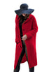 Autumn and winter solid color two-button knit sweater long hooded sweater coat