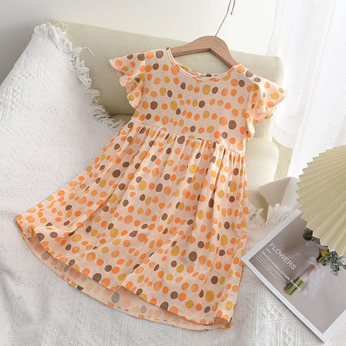 Girls Summer Dot Cute Princess Dress