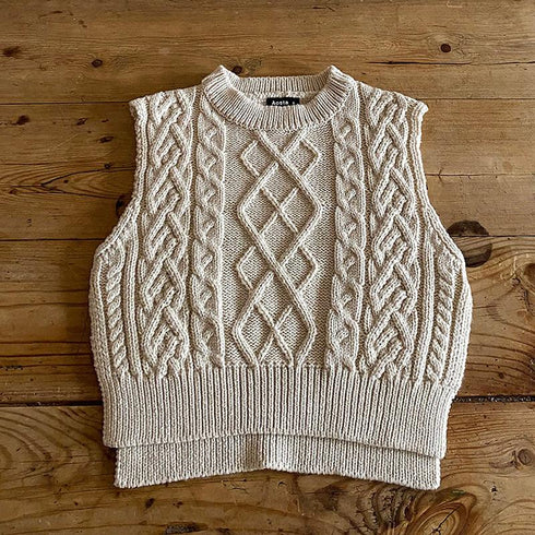 Autumn baby hemp pattern sweater loose knit waistcoat vest