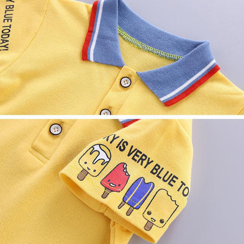 Boys summer short sleeve suit two-piece set