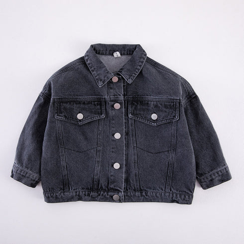 Spring and Autumn Long Sleeve Denim Jacket Baby Cotton Denim Jacket