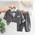 Spring and autumn boys casual long sleeve three-piece set