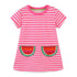 Summer New Girls Dress Crewneck Knitted Cotton Princess Dress Cartoon Short Sleeve Children's Dress