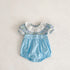 Infant cotton embroidered ruffled jumpsuit climbing suit