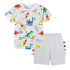 Summer White Dinosaur Boy Short Sleeve Set