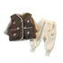 Winter children plus velvet waistcoat three-piece set