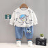 Spring and Autumn Boys Crewneck Long Sleeve Suit
