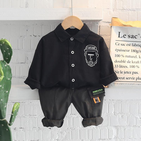 Boys spring and autumn leisure suit two-piece set