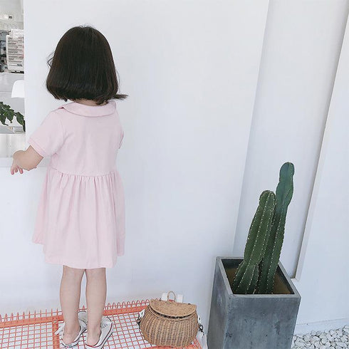 Girls' Dress 2022 Summer New Girls' Academic Skirt Cotton Princess Skirt