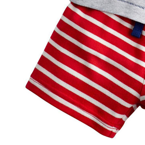 Summer Boys Cartoon Crab Print Set