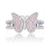 Butterfly women's ring full of zircon hip hop ring
