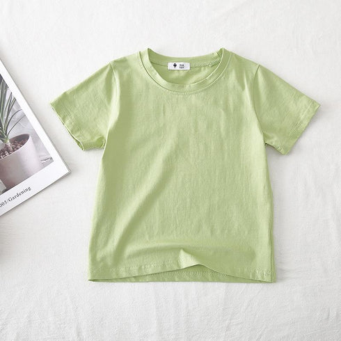 Solid color T-shirt half sleeve candy short sleeve