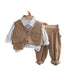 Spring and Autumn Boys Shirt Long Sleeve Three-Piece Set