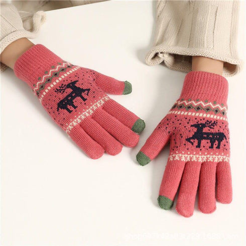 Fawn plus velvet padded cold-proof warm riding gloves
