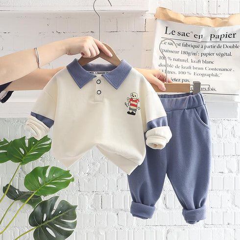 Spring and Autumn Boys' Long Sleeve Suit Two-Piece Set