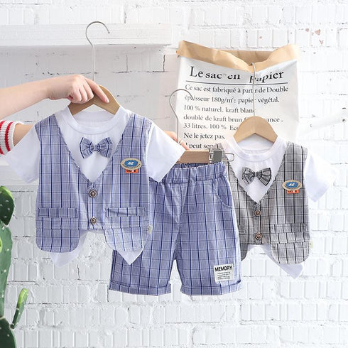 Vest Summer Suit Short Sleeve Two Piece Set