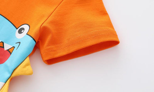 Summer Boy Dinosaur Print Short Sleeve