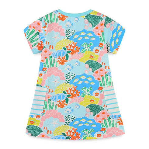 Summer Girl's Short-Sleeve Knit Dress