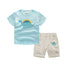 Boys' Summer Dinosaur Cartoon Short Sleeve Shorts Set